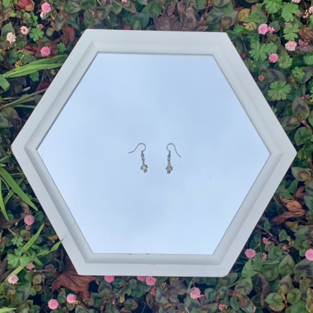 silver turtle earrings!